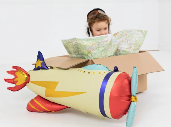 XXL Folienballon Figur - Flugzeug - 91cm x 39 cm